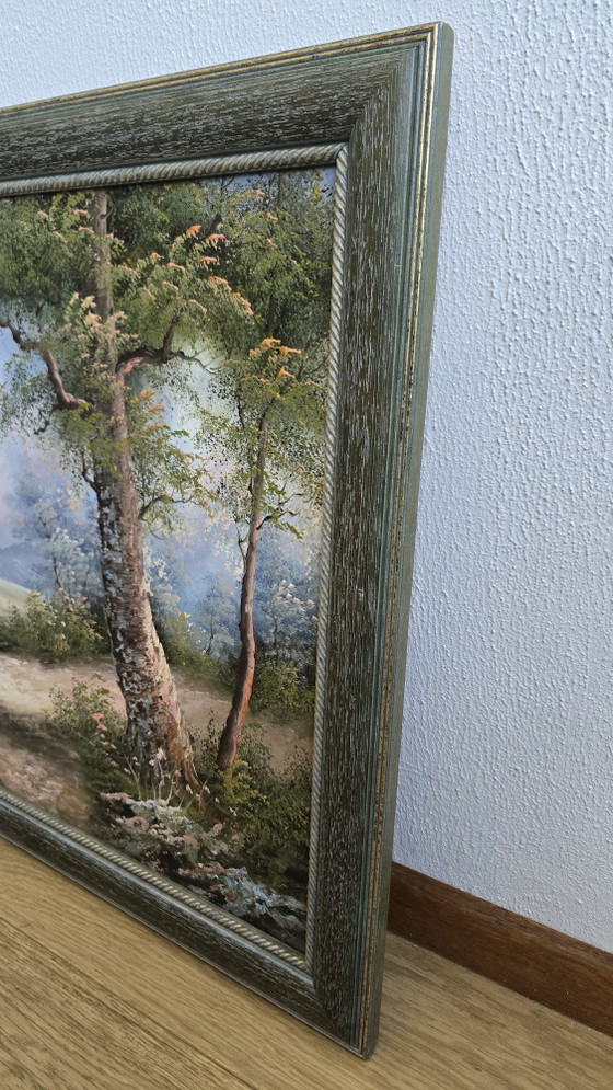 Bellissimo dipinto a olio originale vintage su tela, risalente agli anni '70 / '80. – Dipinti e disegni, Wood (photo 7 of 15)