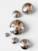 Set of 6 Sculptural Stainless Steel Half-Spheres – Reflective Modern Wall Decor
