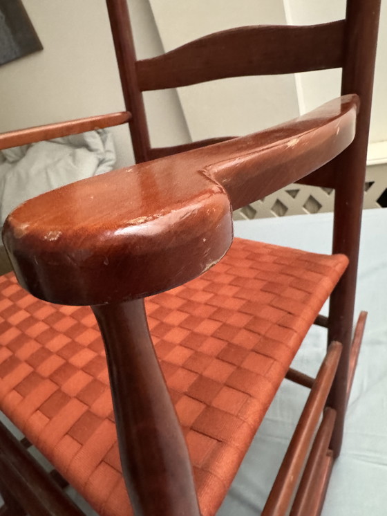 Image 1 of Shaker schommelstoel van Merkelbach met gevlochten zitting