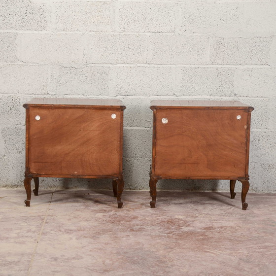 Pair of mid-century walnut veneered nightstands – Wood, Barok (photo 7 of 10)