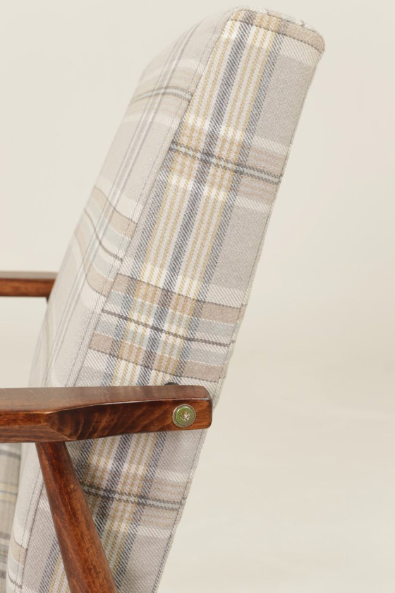 Image 1 of Set vintage di poltrona e poggiapiedi Tartan Royal Design Stile metà secolo, 1960