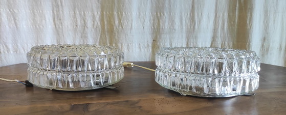 Image 1 of Ceiling or wall light in molded glass - mid-20th century