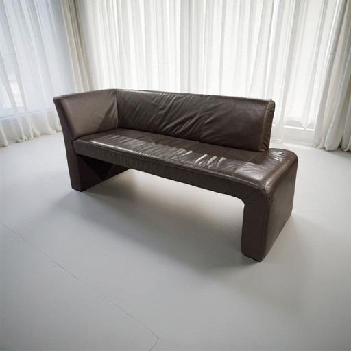 vintage leather sofa - unique retro design/cacao