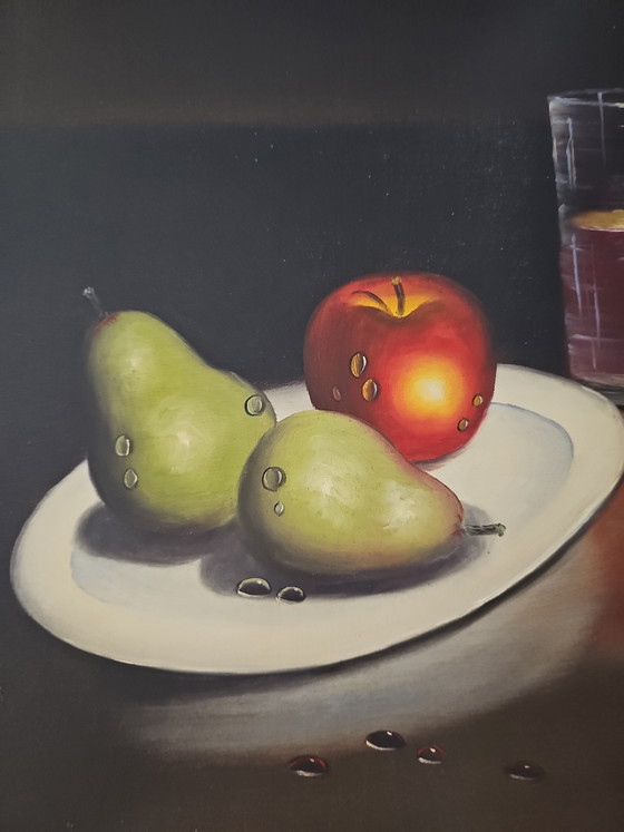 Large oil painting Still Life Apples - Frank Lean - Oil on wood – Paintings & Drawings (photo 3 of 6)