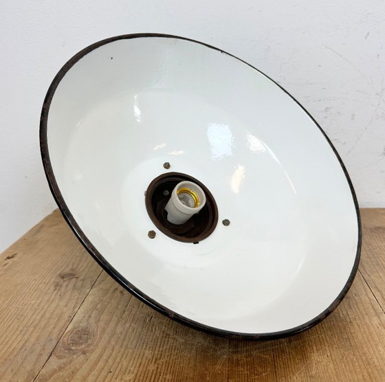 Image 1 of Industrial Black Enamel Factory Pendant Lamp, 1950s