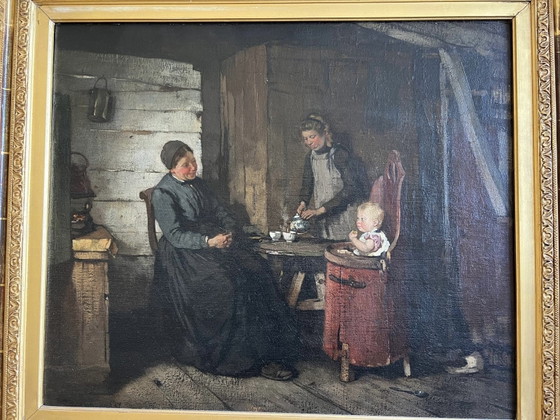 Beautiful Painting Hendrik Weegewijs – Paintings & Drawings, Canvas (photo 3 of 5)