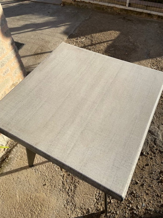 Image 1 of Sockeltisch, entworfen von Jean Prouvé, mit Beinen in Form von Flugzeugflügeln