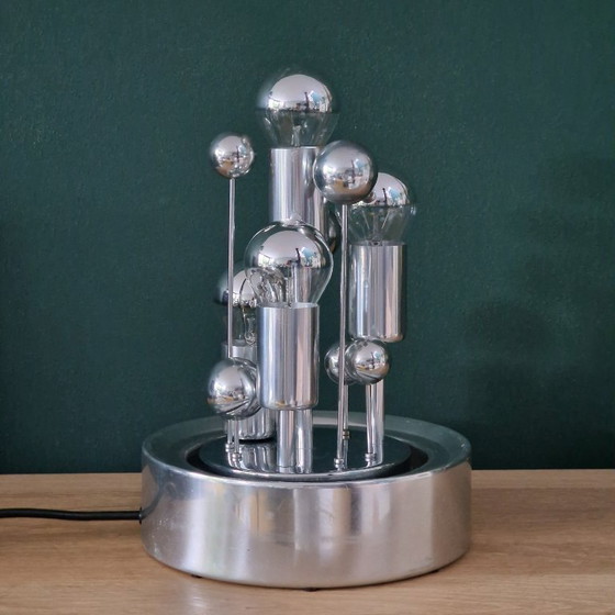 Image 1 of Lampe de table vintage Doria Leuchten « Big Ball » – Design de l'ère spatiale (années 1970, Allemagne)