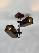 Plafoniera vintage Philips Cube a doppio faretto, anni '70.
