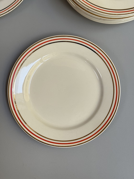 Image 1 of Set di 12 piatti da dessert o da colazione vintage Boch Frères - anni '40