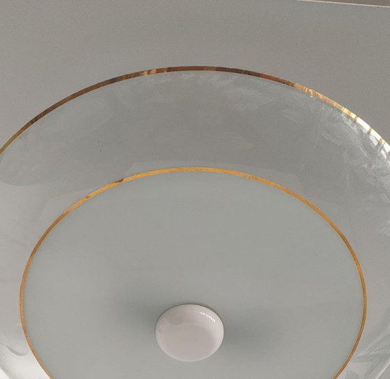 Image 1 of Large vintage 1960s/70s glass ceiling light.
