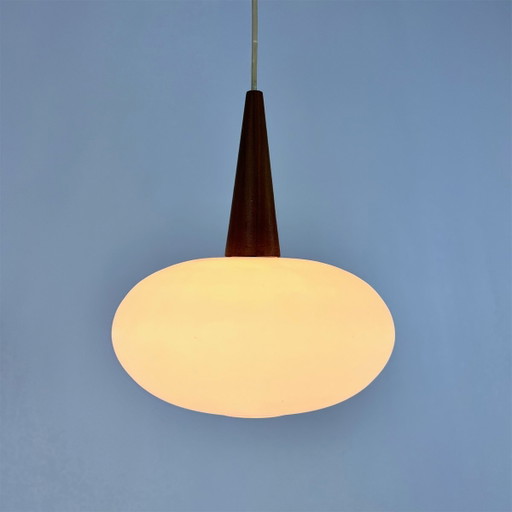 Vintage Louis Kalff "NG74" Hanglamp by Philips - Jaren 50/60 – hanglampen, Glass, Wood
