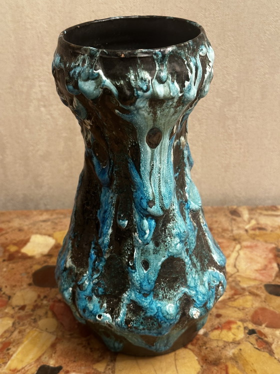 Image 1 of Vaso Fat Lava Blue - Atelier du Cyclope Annecy - anni '60 -'70