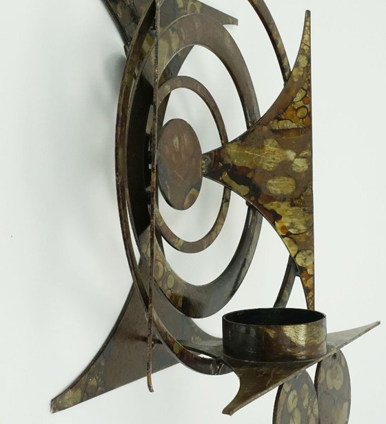 Image 1 of mid century modern henrik horst wall CANDLE HOLDER iron brutalist style