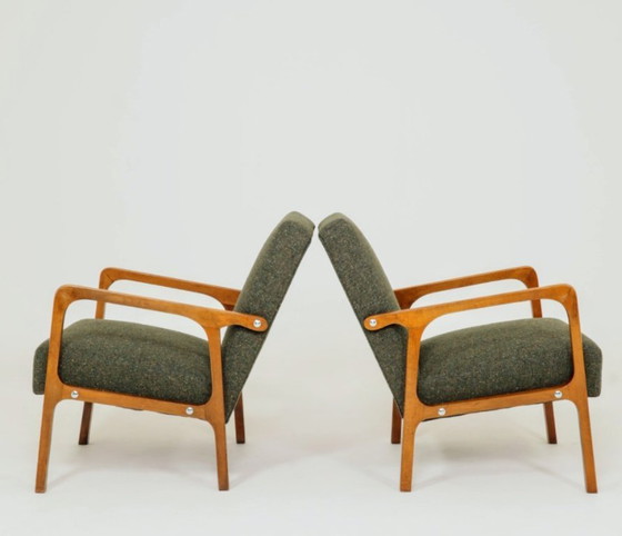 Image 1 of Vintage fauteuil in mid-century modern design, avocadogroene granola, 1960