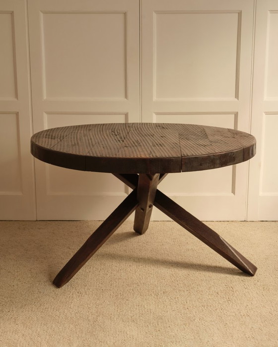 Image 1 of Table ronde en bois - 1950s 