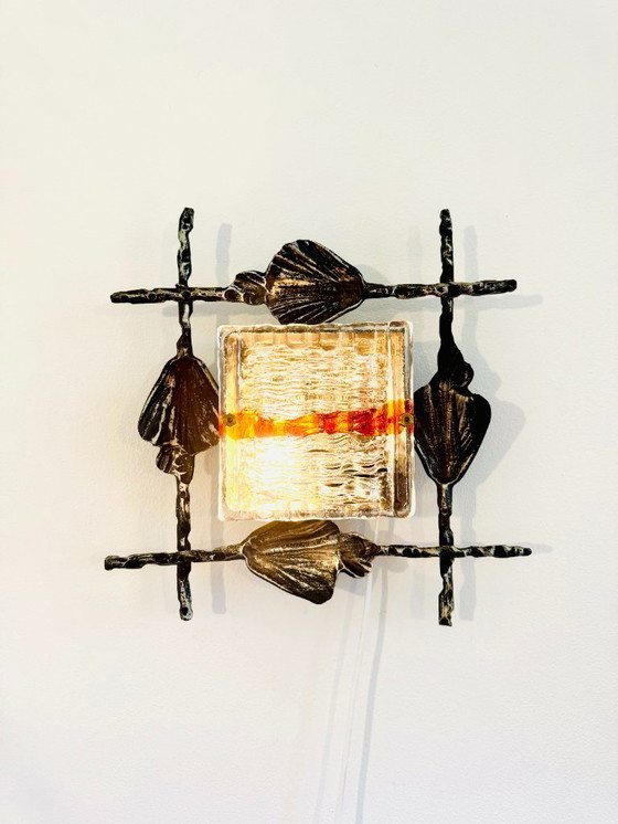 Image 1 of Brutalist wall lamp by Tom Ahlström and Hans Ehrlich for A + E Leuchte, Sweden, circa 1960s