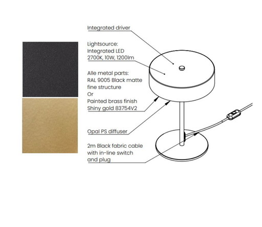 Frandsen Dark LED Table Lamp Brass