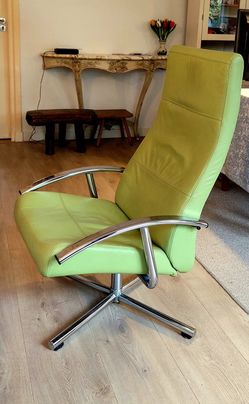 Moderne draaifauteuil leer chroom