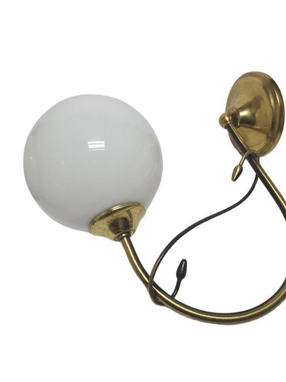 Art Deco wandlamp, Polen, jaren 1950 – Wandlampen, Glass, Brass (photo 10 of 10)