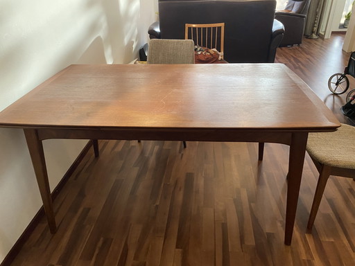 Mid-century teak table with extension leaves