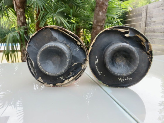 Image 1 of 2 large papier-mâché figures, Mexico, 1960s, signed Ricardo