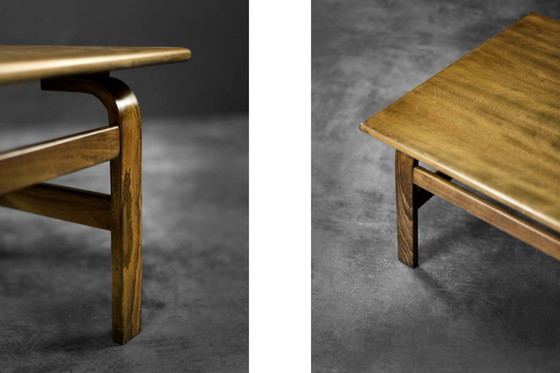 Image 1 of Vintage Zeldzame Mid Century Scandinavisch Modern Bruin Eiken Salontafel van Karl-Erik Ekselius voor JOC Vetlanda, jaren 1960