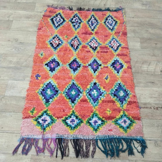 Image 1 of Berber-Boucherouite-Teppich – Handgefertigte recycelte Textilien (160 × 107 cm)