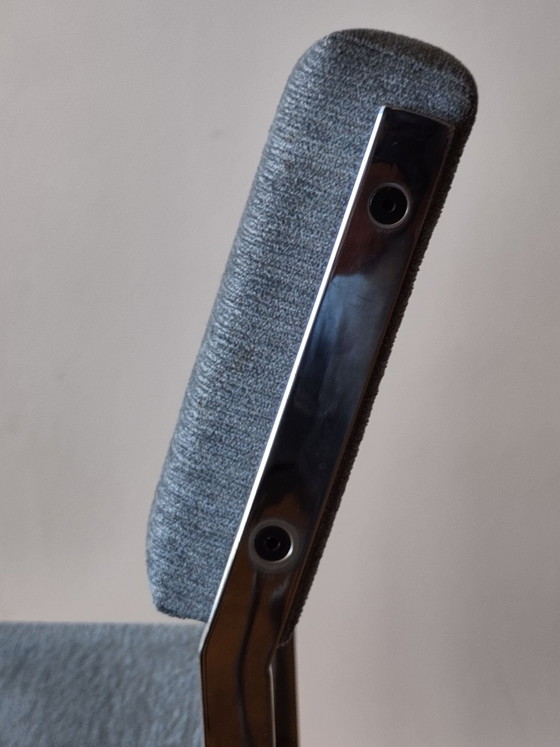 4x Pastoe SM07 Chrom Esszimmerstühle – Stoff (photo 11 of 15)