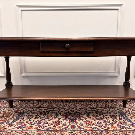 Tavolo da drappeggio francese antico del 19° secolo, Tavolini, Legno, Marrone, Chesterfield (foto 6 di 11)