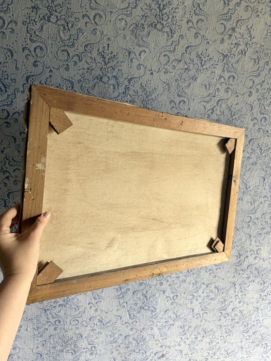 Image 1 of Painting on canvas of an old farm landscape in Northern Europe 