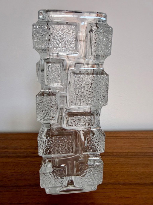 Mid Century Scandinavian Brutalist Vase – vazen, Glass (photo 2 of 7)