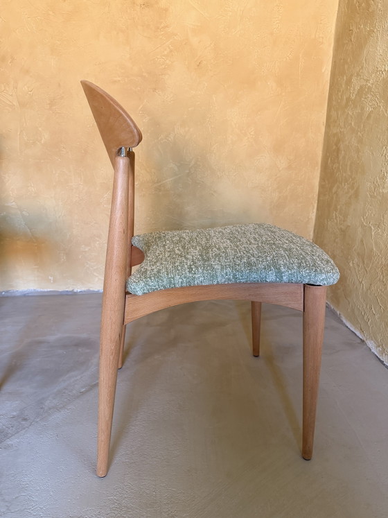 Ensemble de 4 chaises de style danois Mid-Century – Chaises de salle à manger, Textile, Wood (photo 5 of 6)