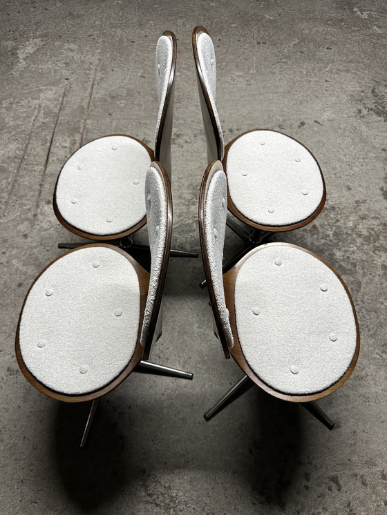 Image 1 of Ensemble de 4 chaises vintage en bois courbé et placage de bois de rose par Elmar Flötotto, Allemagne 1960