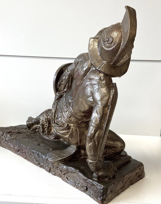 Image 1 of Ungewöhnliche Skulptur, signiert von WILLIAM MAROTTA, Original aus den USA von 1969, Gladiator
