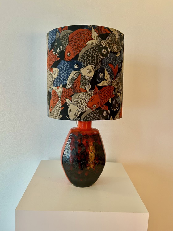 Image 1 of Kabellose Tischlampe – auch für Balkon oder Terrasse geeignet – gefertigt aus einer Vintage-Keramikvase von S. P. Gerz.