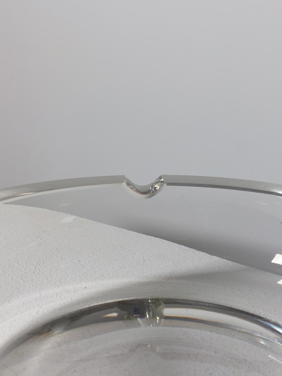 Image 1 of Large Vintage Mid Century Crystal Glass Cigar Ashtray