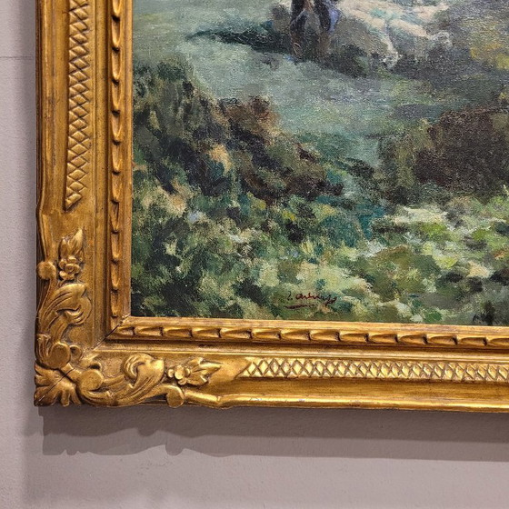 Image 1 of “Paesaggio con pastore” Ricard Arenys Galdón, XX secolo – Catalogna, Spagna