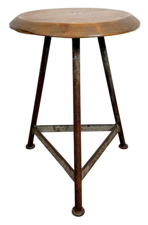 Grey Industrial Workshop Stool, 1960s