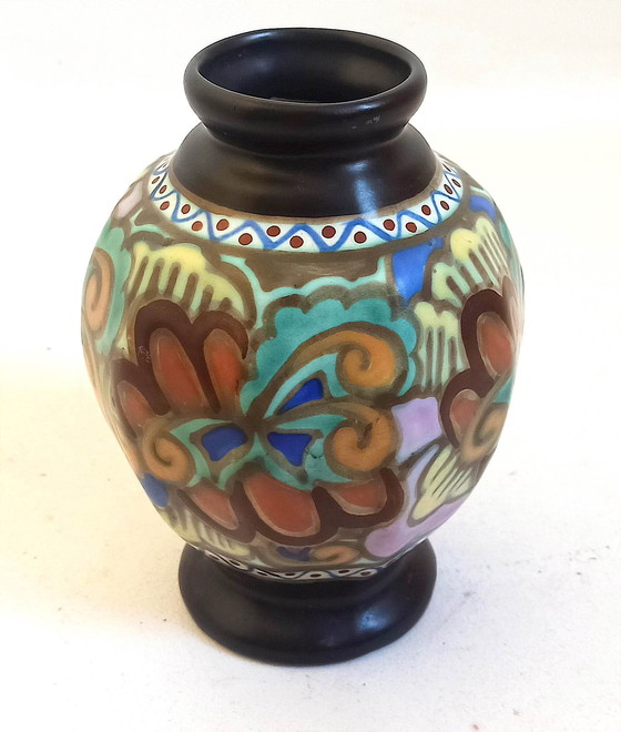 Image 1 of Jarrón de cerámica Bergen, década de 1920, altura 20,2 cm