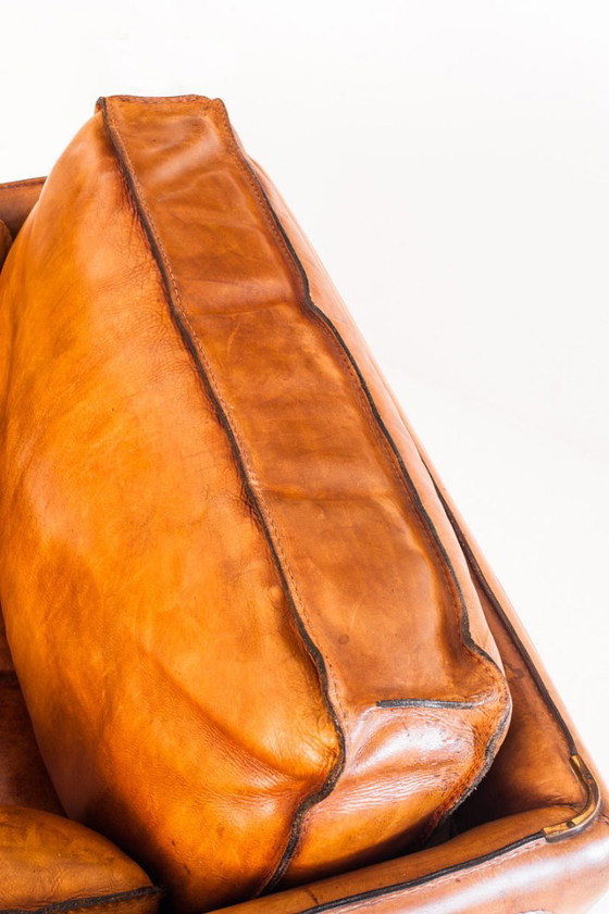Fauteuil club vintage Roche Bobois. Cuir de buffle camel. France, années 1980 – Leather (photo 13 of 18)