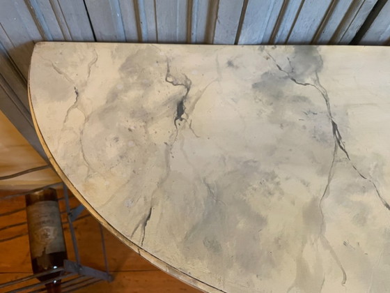 Image 1 of Table d'appoint Table console Table murale demi-ronde Française 19ème siècle