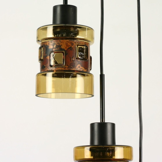 Image 1 of Nanny Still for RAAK Amsterdam | Set of 3 Amber Glass Pendant Lamps | 1960s