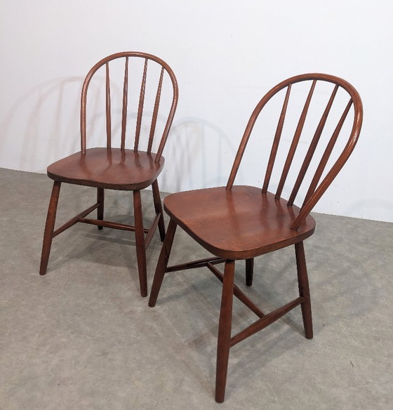 Image 1 of Deux chaises en acajou de style Mid-Century