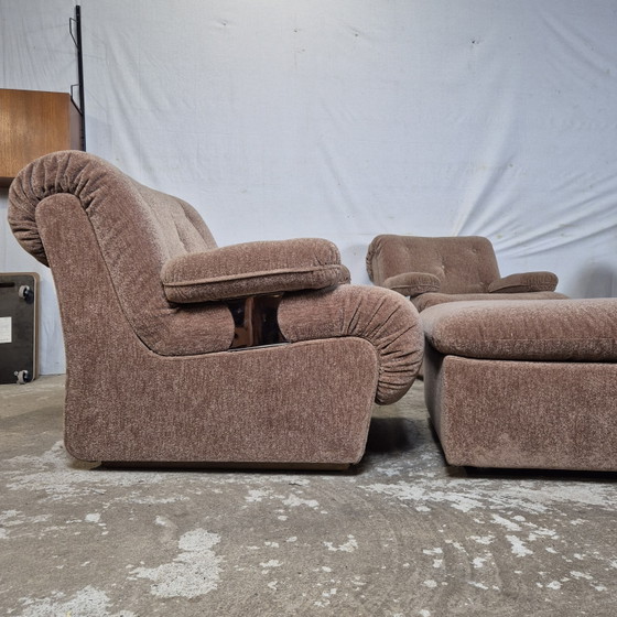 Prezzo del set! Vintage 2x Poltrona 1 Ottomana Divano Modulare 2 Posti – Poltrone, Velvet (photo 5 of 15)