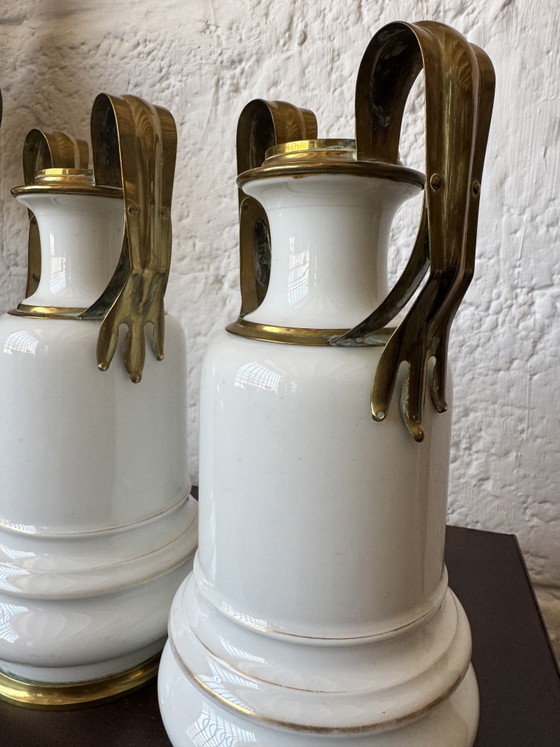Image 1 of Old Parisian porcelain vases, 19th century