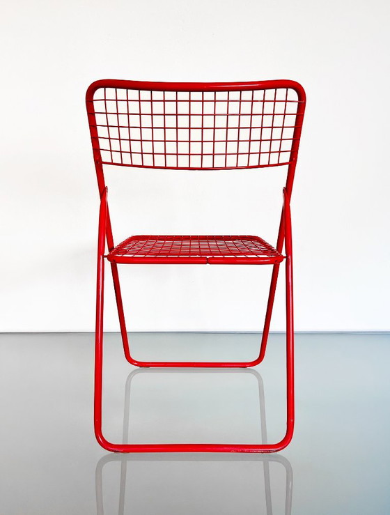 Chaise vintage IKEA rouge Niels Gammelgaard Ted Net des années 80 – Chaises pliantes, Metal (photo 4 of 10)