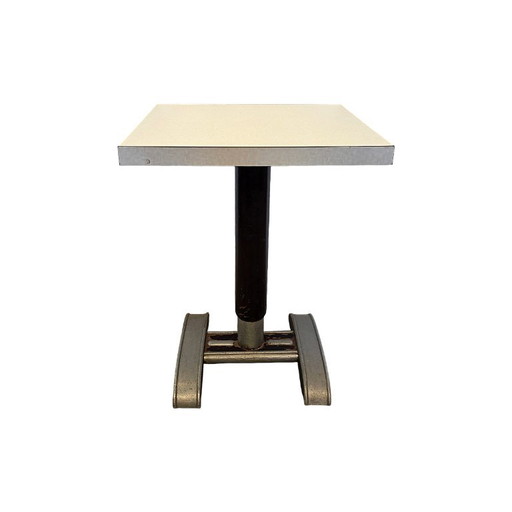 Französischer Art-Deco-Bistrotisch mit Formica-Platte, 1930er Jahre – bijzettafels, Wood