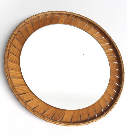 Miroir vintage en rotin Boho Chic