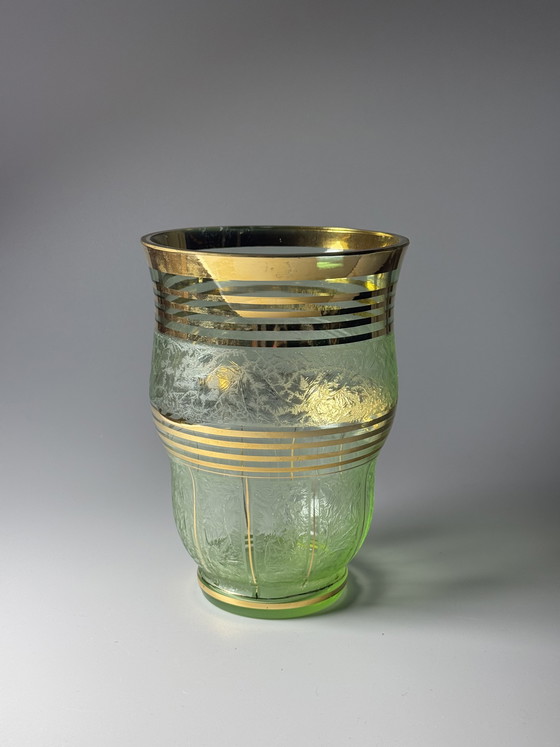 Image 1 of Art Deco “Ruby” Vase - by Paul Heller (signed) - De Rupel Boom, Belgium, ca. 1940s